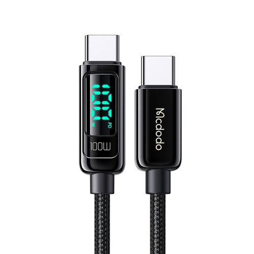 Cablu Mcdodo de date (CA-8820), USB-C to USB-C, 100W, Afisaj digital, 1.2m, negru