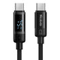 Cablu Mcdodo de date BAT Series (CA-5780), USB-C to USB-C, 60W, Afisaj digital, 1.2m, negru