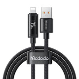 Cablu Mcdodo de date (CA-7970), USB-A to Lightning, Dual Afisaj LED, 3A, 1.2m, negru