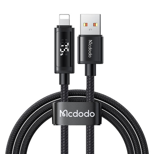 Cablu Mcdodo de date (CA-7970), USB-A to Lightning, Dual Afisaj LED, 3A, 1.2m, negru
