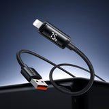 Cablu Mcdodo de date (CA-7970), USB-A to Lightning, Dual Afisaj LED, 3A, 1.2m, negru
