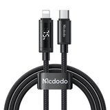 Cablu Mcdodo de date (CA-7990), USB-C to Lightning, Dual Afisaj LED, 36W, Incarcare rapida, 1.2m, negru