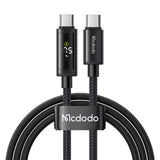 Cablu Mcdodo de date (CA-8000), USB-C to USB-C, Dual Afisaj LED, 100W, Incarcare rapida, 1.2m, negru