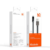 Cablu Mcdodo de date Rythm Series (CA-4970), USB-A to Lightning, 3A, Afisaj LED, 1.2m, negru