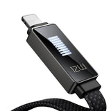 Cablu Mcdodo de date Rythm Series (CA-4970), USB-A to Lightning, 3A, Afisaj LED, 1.2m, negru