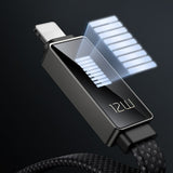 Cablu Mcdodo de date Rythm Series (CA-4970), USB-A to Lightning, 3A, Afisaj LED, 1.2m, negru