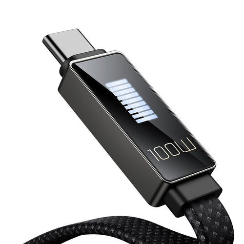 Cablu Mcdodo de date Rythm Series (CA-4980), USB-A to Type-C, 6A, Afisaj LED, Incarcare rapida, 1.2m, negru