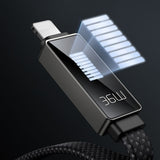 Cablu Mcdodo de date Rythm Series (CA-4960), Type-C to Lightning, 36W, Afisaj LED, Incarcare rapida, 1.2m, negru