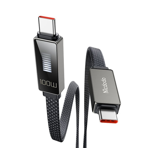 Cablu Mcdodo de date Rythm Series (CA-4470), Type-C to Type-C, 100W, Afisaj LED, PD Incarcare rapida, 1.2m, negru