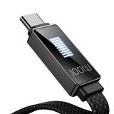 Cablu Mcdodo de date Rythm Series (CA-4470), Type-C to Type-C, 100W, Afisaj LED, PD Incarcare rapida, 1.2m, negru