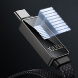 Cablu Mcdodo de date Rythm Series (CA-4470), Type-C to Type-C, 100W, Afisaj LED, PD Incarcare rapida, 1.2m, negru