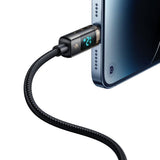 Cablu Mcdodo de date (CA-3620), USB-A to Lightning, 3A, Afisaj digital, Auto Power Off, Transparent Design, 1.2m, negru
