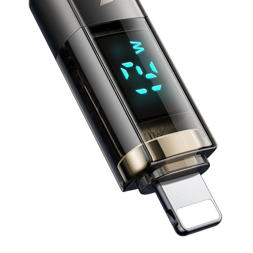 Cablu Mcdodo de date (CA-3620), USB-A to Lightning, 3A, Afisaj digital, Auto Power Off, Transparent Design, 1.2m, negru