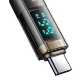 Cablu Mcdodo de date (CA-3630), Type-C to USB-A, 6A Afisaj digital, Auto Power Off, Transparent Design, 1.2m, negru