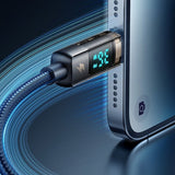 Cablu Mcdodo de date (CA-3600), Type-C to Lightning, 36W, Afisaj digital, Auto Power Off, Transparent Design, 1.2m, negru