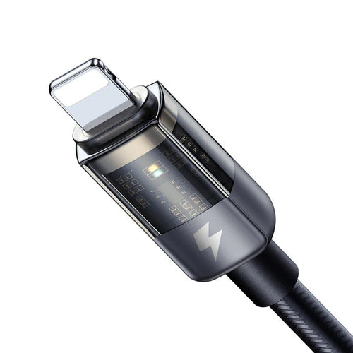 Cablu Mcdodo de date (CA-3140), USB to Lightning, 3A, Transparent Design, Auto Power Off, 1.2m, negru