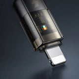 Cablu Mcdodo de date (CA-3140), USB to Lightning, 3A, Transparent Design, Auto Power Off, 1.2m, negru