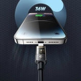 Cablu Mcdodo de date (CA-3140), USB to Lightning, 3A, Transparent Design, Auto Power Off, 1.2m, negru