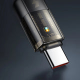 Cablu Mcdodo de date (CA-3150), USB to Type-C, 6A, Super Charge, Transparent Design, Auto Power Off, 1.2m, negru