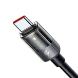 Cablu Mcdodo de date (CA-3150), USB to Type-C, 6A, Super Charge, Transparent Design, Auto Power Off, 1.2m, negru