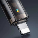 Cablu Mcdodo de date (CA-3160), Type-C to Lightning, 36W, Transparent Design, Auto Power Off, 1.2m, negru