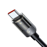 Cablu Mcdodo de date (CA-2840), Type-C to Type-C, 100W, Incarcare rapida, Transparent Design, Auto Power Off, 1.2m, negru