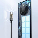 Cablu Mcdodo de date (CA-2840), Type-C to Type-C, 100W, Incarcare rapida, Transparent Design, Auto Power Off, 1.2m, negru