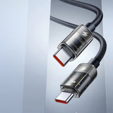 Cablu Mcdodo de date (CA-2840), Type-C to Type-C, 100W, Incarcare rapida, Transparent Design, Auto Power Off, 1.2m, negru