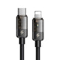 Cablu Mcdodo de date (CA-3160), Type-C to Lightning, 36W, Transparent Design, Auto Power Off, 1.2m, negru