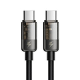 Cablu Mcdodo de date (CA-2840), Type-C to Type-C, 100W, Incarcare rapida, Transparent Design, Auto Power Off, 1.2m, negru