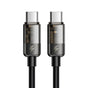 Cablu Mcdodo de date (CA-2840), Type-C to Type-C, 100W, Incarcare rapida, Transparent Design, Auto Power Off, 1.2m, negru