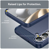 Husa pentru Samsung Galaxy S25 FE, Techsuit Carbon Silicone, albastru