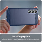 Husa pentru Samsung Galaxy S25 FE, Techsuit Carbon Silicone, albastru