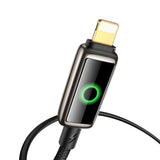 Cablu Mcdodo de date (CA-6590), cu Breathing Light Afisaj LED, USB-A to Lightning, Auto Power Off, 3A, 1.2m, negru