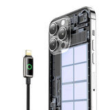 Cablu Mcdodo de date (CA-6590), cu Breathing Light Afisaj LED, USB-A to Lightning, Auto Power Off, 3A, 1.2m, negru