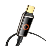 Cablu Mcdodo de date (CA-6650), cu Breathing Light Afisaj LED, USB-C to USB-A, Auto Power Off, 6A, 1.2m, negru