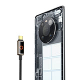 Cablu Mcdodo de date (CA-6650), cu Breathing Light Afisaj LED, USB-C to USB-A, Auto Power Off, 6A, 1.2m, negru