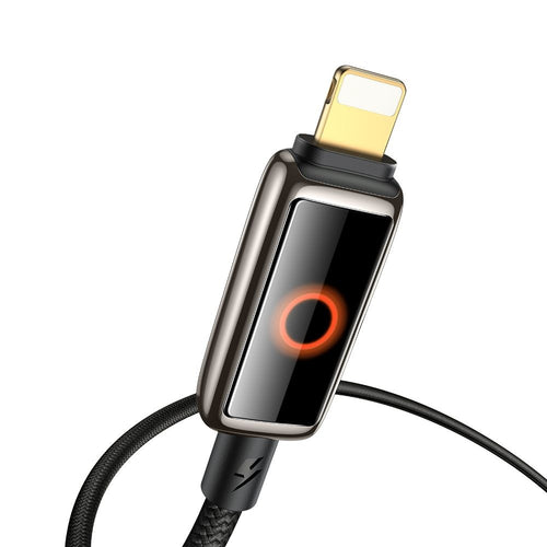 Cablu Mcdodo de date (CA-6670), cu Breathing Light Afisaj LED, USB-C to Lightning, Auto Power Off, 36W, 1.2m, negru