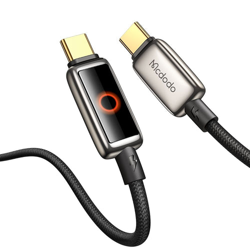 Cablu Mcdodo de date (CA-6680), cu Breathing Light Afisaj LED, USB-C to USB-C, Auto Power Off, 100W, 1.2m, negru