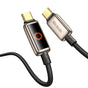 Cablu Mcdodo de date (CA-6681), cu Breathing Light Afisaj LED, USB-C to USB-C, Auto Power Off, 100W, 1.2m, auriu