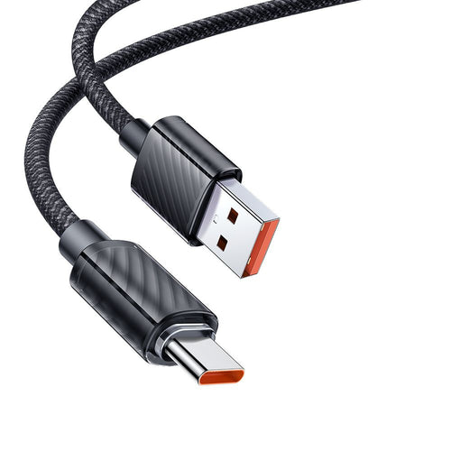 Cablu Mcdodo de date (CA-3650), Type-C to USB-A, Transparent Design, 100W, 1.2m, negru