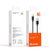 Cablu Mcdodo de date (CA-3650), Type-C to USB-A, Transparent Design, 100W, 1.2m, negru