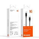 Cablu Mcdodo de date (CA-3670), Type-C to Type-C, Transparent Design, 100W, 5A, 1.2m, negru