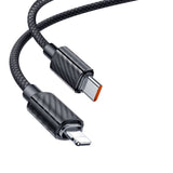 Cablu Mcdodo de date (CA-3660), Type-C to Lightning, Transparent Design, 36W, 1.2m, negru
