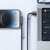Cablu Mcdodo de date (CA-3510), USB-A to Lightning, 90 Degree Design, 3A, Transparent Design, 1.2m, negru