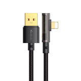 Cablu Mcdodo de date (CA-3510), USB-A to Lightning, 90 Degree Design, 3A, Transparent Design, 1.2m, negru