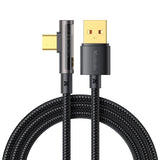 Cablu Mcdodo de date (CA-3380), USB-C to USB-A, 90 Degree Design, 6A, Transparent Design, 1.2m, negru
