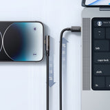 Cablu Mcdodo de date (CA-3390), USB-C to Lightning, 90 Degree Design, 36W, Transparent Design, 1.2m, negru