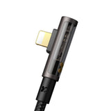 Cablu Mcdodo de date (CA-3390), USB-C to Lightning, 90 Degree Design, 36W, Transparent Design, 1.2m, negru