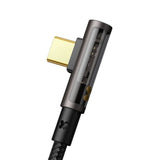 Cablu Mcdodo de date (CA-3400), USB-C to USB-C, 90 Degree Design, 100W, Transparent Design, 5A, 1.2m, negru